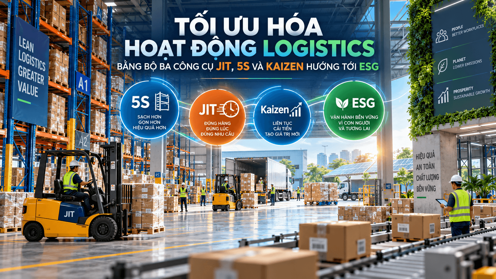 Từ Lean Logistics đến ESG: 5S, JIT và Kaizen trong tối ưu vận hành