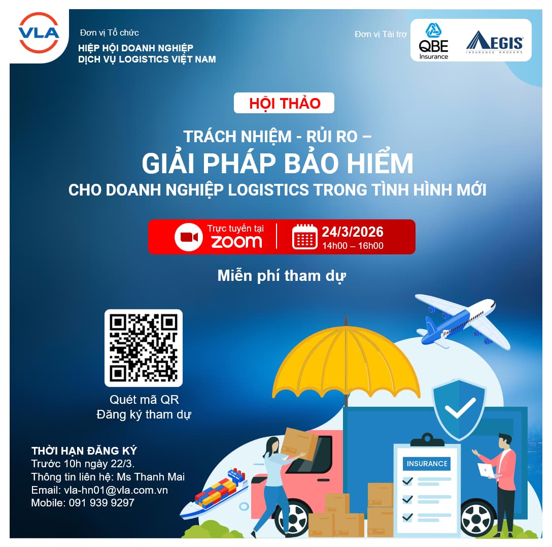 Căng thẳng Trung Đông: VLA tổ chức hội thảo về trách nhiệm và bảo hiểm logistics